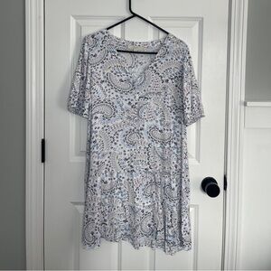 LOFT Paisley Print Short Sleeve Shift Dress